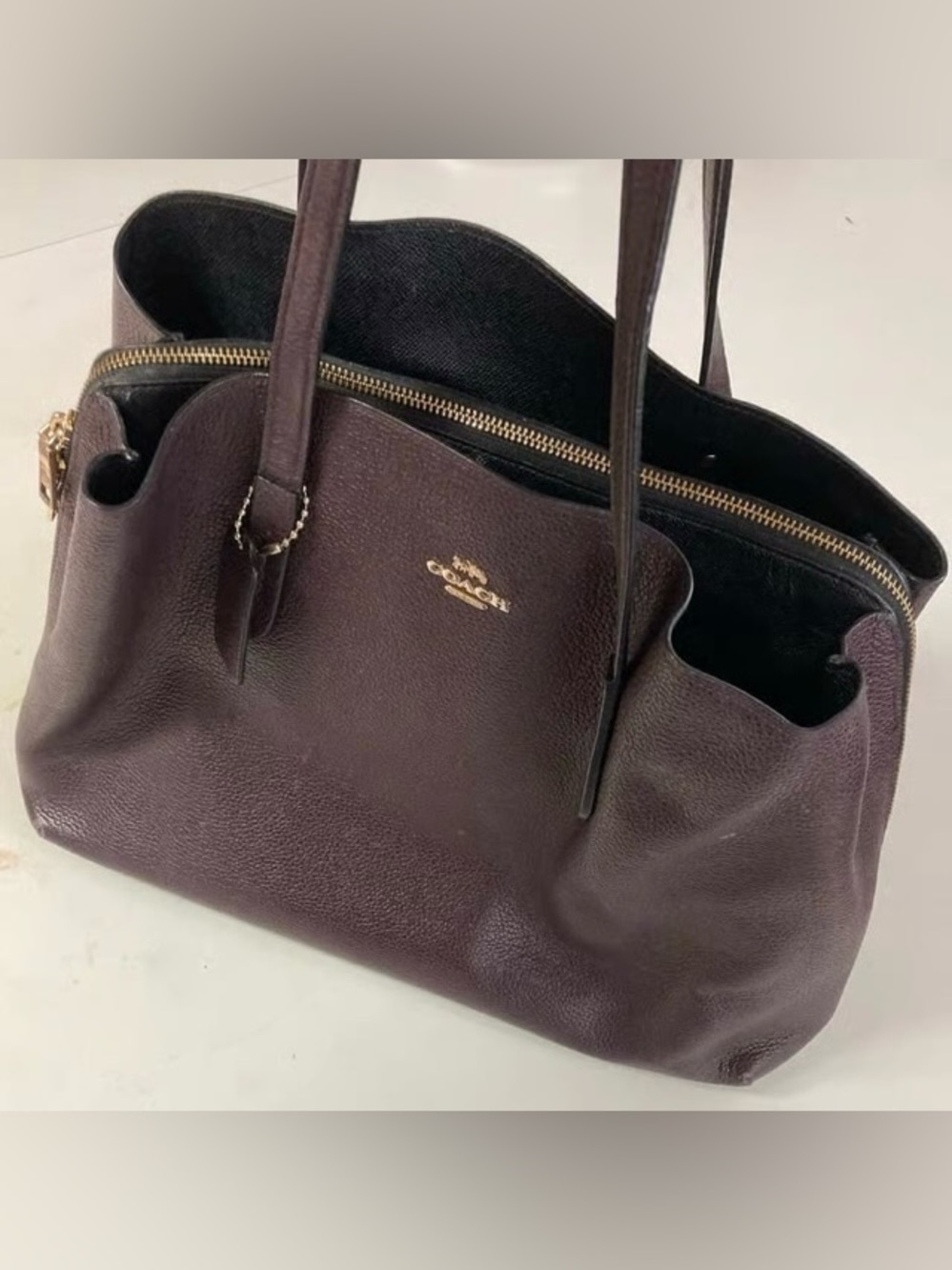 COACH Charlie Oxblood Leather Tote 52547 - Picture 9 of 11